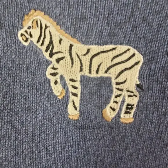 Vintage Christopher & Banks hand embroidered Noah's Ark cardigan sweater Large - Picture 6 of 8